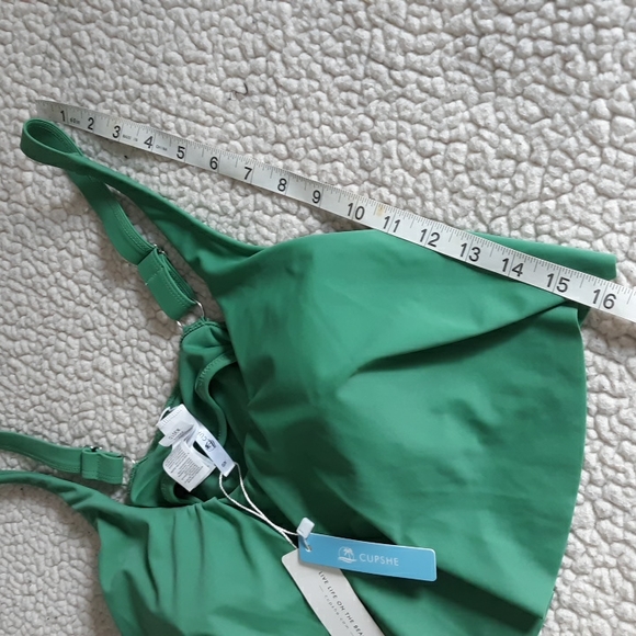 New Cupshe 0X Green Tankini Top - Picture 8 of 12